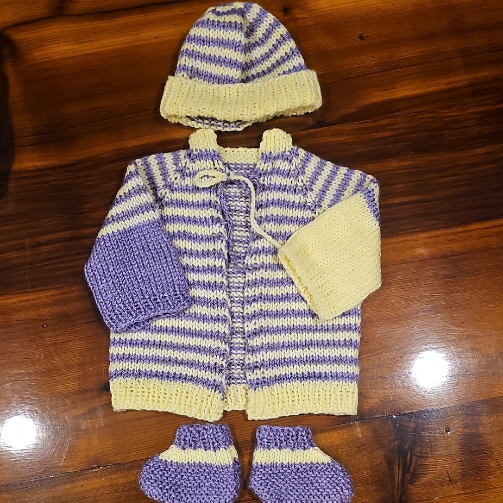 6 Piece Handmade Baby Knitted Top Lot - Picture 5 of 7
